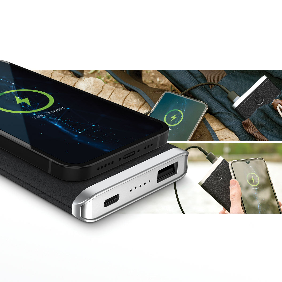 Leather Wireless Charging Power Bank